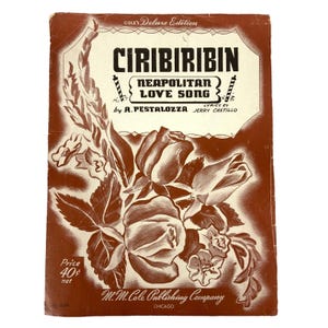 Ciribiribin Neapolitan Love Song Sheet Music 1935 by Pestalozza Cole Publishing
