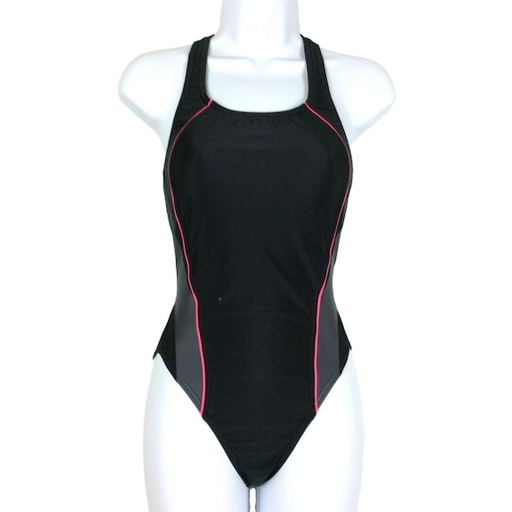Speedo Pro LT Womens Swimsuit Size 6 Black Pink T… - image 1