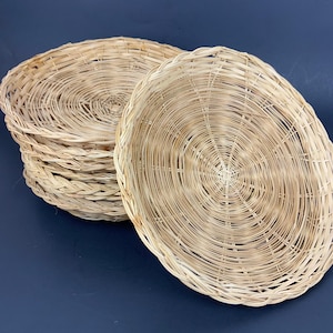 Set di 10 portapiatti in vimini e carta da 9 pollici di diametro, rotondi, in rattan naturale