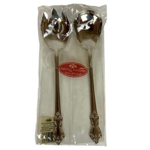Reed & Barton Heritage Mint Marlborough Set da portata per insalata in acciaio inossidabile da 2 pezzi