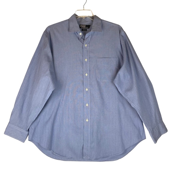 lauren dress shirt Polo Ralph Lauren Oxford Long Sleeve Button Up Shirt in Harbor Island Blue & White
