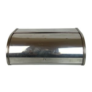 Stainless Steel Roll-Top Bread Box Container For Kitchen Counter Storage
