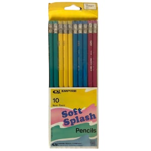 Vintage Empire No 2 Soft Splash Pencils with Erasers 10-Pack Non-Toxic 1980s