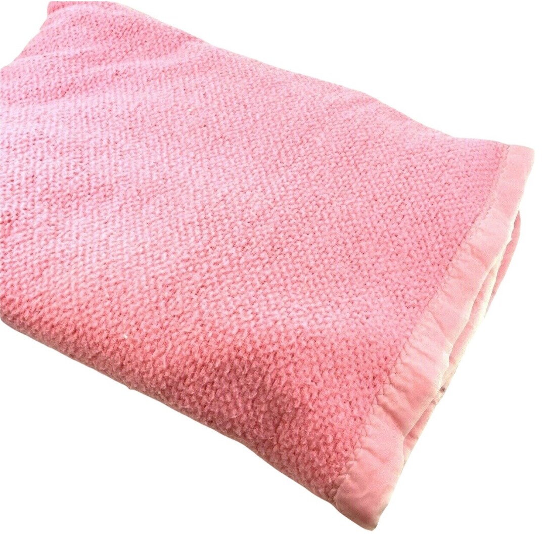 Jcpenney Fashion Manor Acrylic Blanket Waffle Weave Satin Trim Etsy