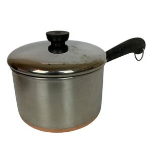 Vintage Revere Ware Kopparpläterad 3 Qt Rostfritt Stål Kastrulllock USA 1980