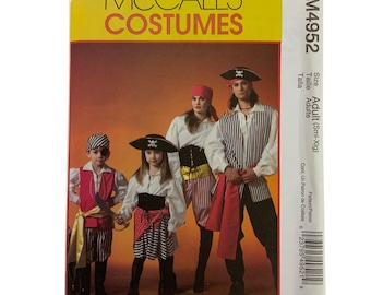 McCalls M4952 Pirate Costume Sewing Pattern Adult Sizes XS-XL 2005