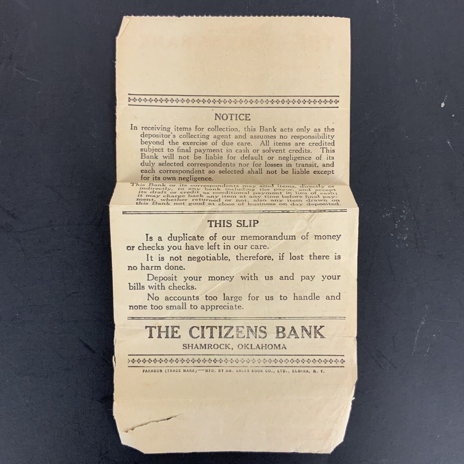 Deposit Slips 1934 1935 the Citizens Bank Shamrock Oklahoma - Etsy