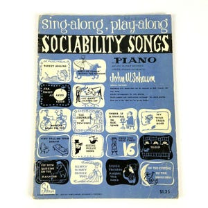 Schaum Sing-Along Play-Along Sociability Songs Piano Sheet Music Vintage 1960