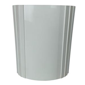 Vintage Sculpted Plastic Oval Wastebasket Trash Can White 80s Bathroom Decor