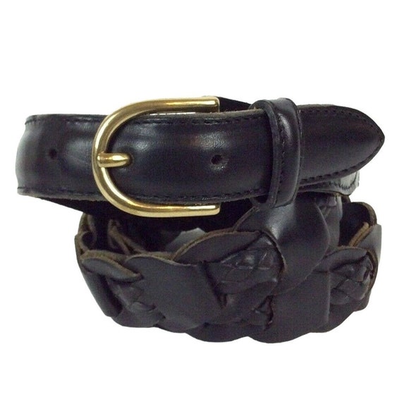 Unbranded Braided Pieced Belt Mens Size 38 Black F