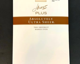 Hanes Plus Ultra Sheer Pantyhose Size 3 Plus Pearl Control Top Reinforced Toe