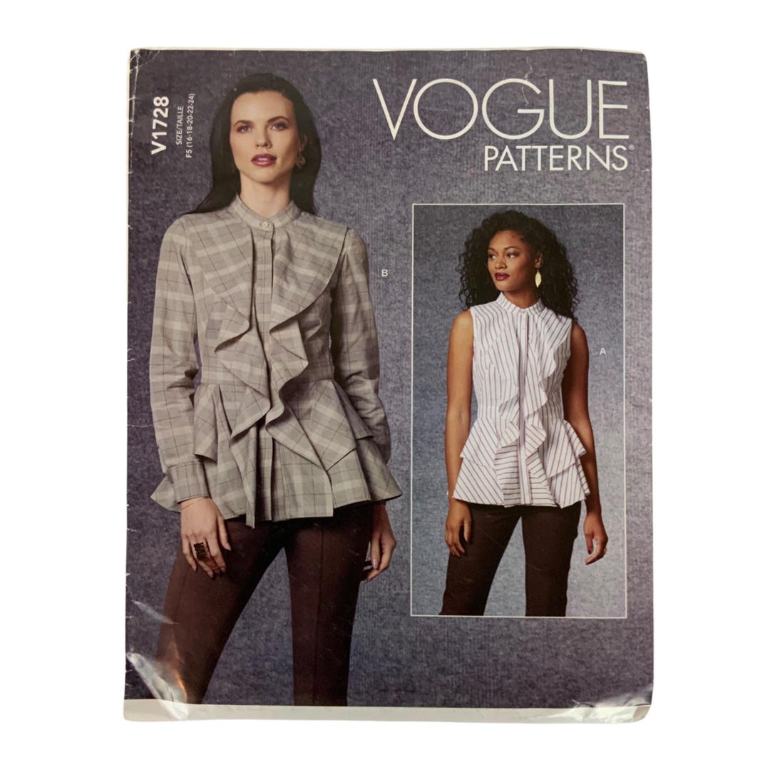 Vogue Ruffles Vogue V1728 Sewing Pattern Womens Peplum Tops Blouses Ruffle Details ...