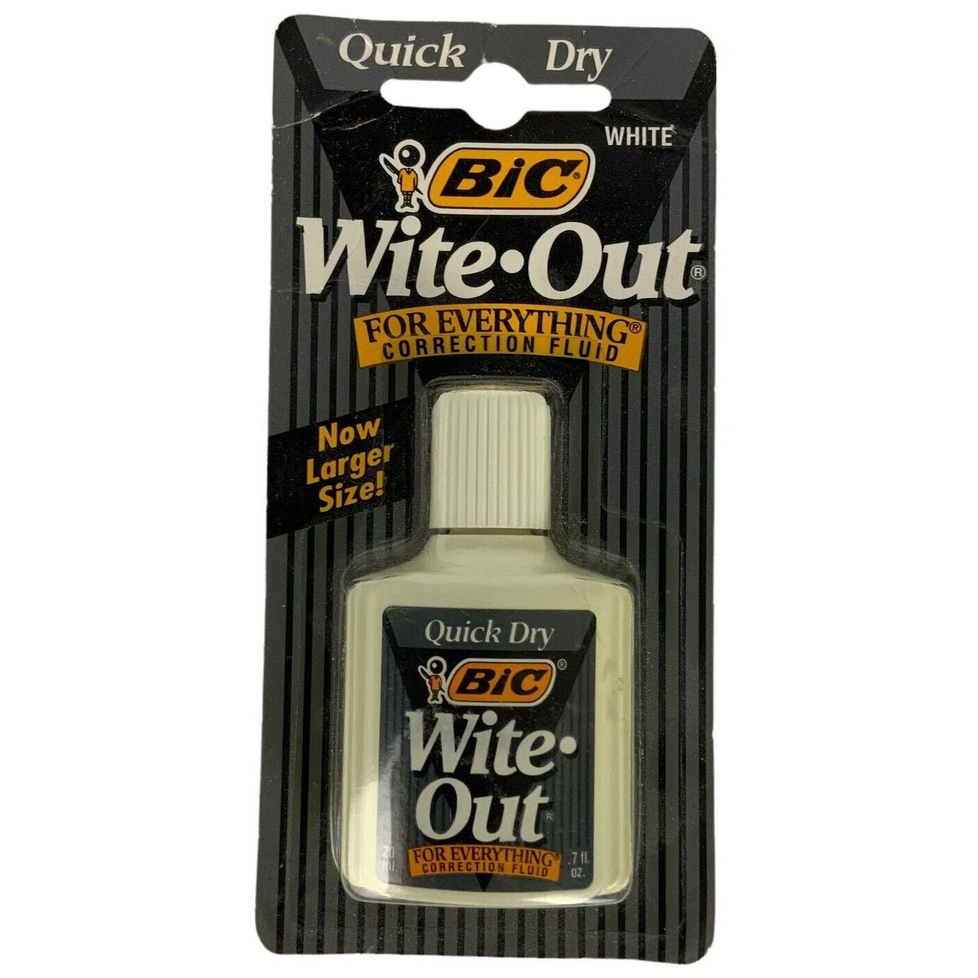 Bic Wite-out Quick Dry Correction Fluid 20 Ml Bottle Vintage 1993