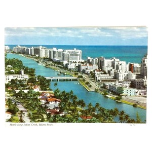 Miami Beach Florida Indian Creek Hoteles Collins Avenue Postal No publicado Vtg