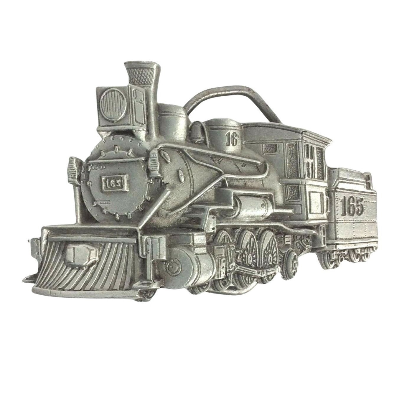 VINTAGE 1981 LOCOMOTIVE No.165 CHICAGO MADE IN USA BELT BUCKLE Locomotive No 165 Great American Buckle Chicago Belt Train  main image 4