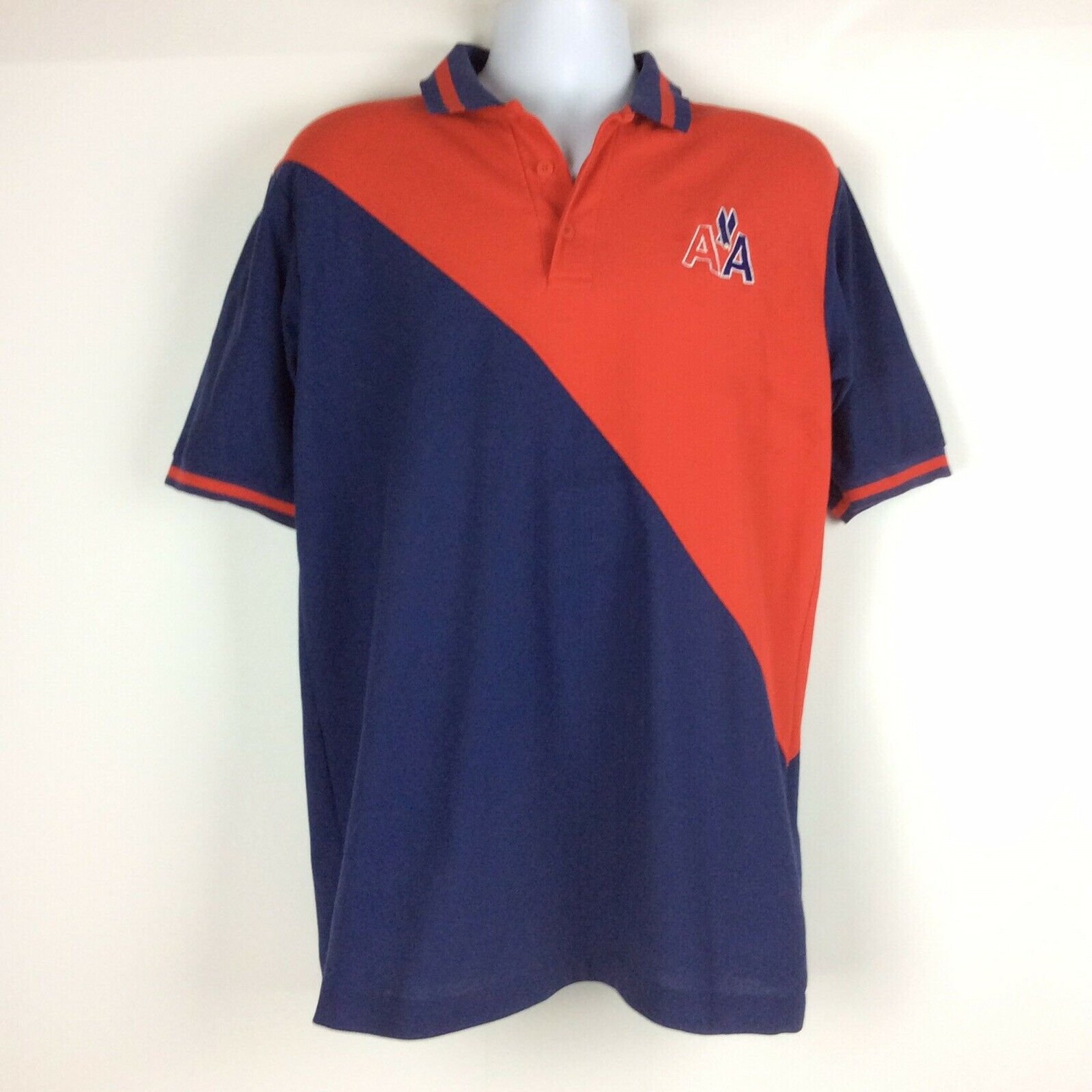 American Airlines Mens Uniform Polo Shirt Medium Red Blue | Etsy