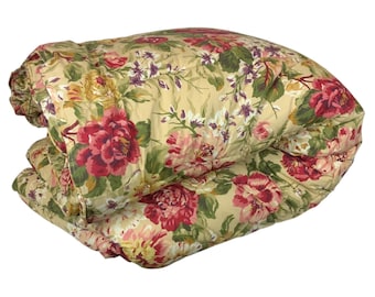 Vintage Ralph Lauren Constance King Size Floral Comforter Red Pink Peonies