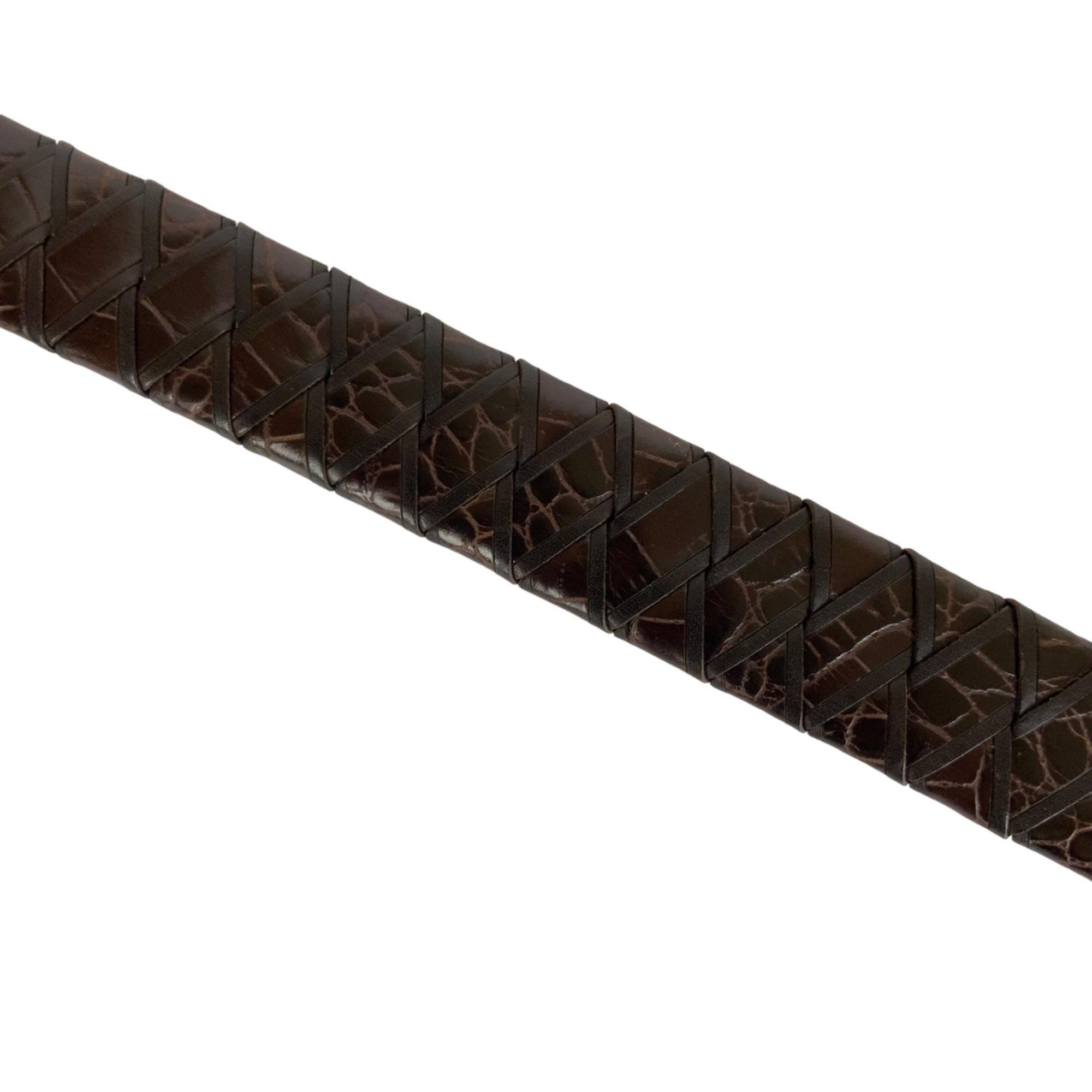 Brighton Vtg.  Braided Leather Belt Rustic Sz 40 Genuine BRIGHTON Vintage Braided Black Leather Belt Size 40  main image 3