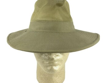Dorfman Pacific Co Khaki Floppy Vented Hat Size Small Fishing Hiking Outdoor