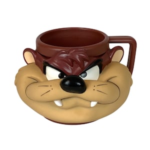 Tasmanian Devil Taz Warner Brothers 3D Character Face Mug Vintage 1993