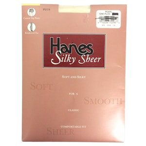 Hanes Silky Sheer Control Top Pantyhose Plus Size 1 Pearl Reinforced Toe