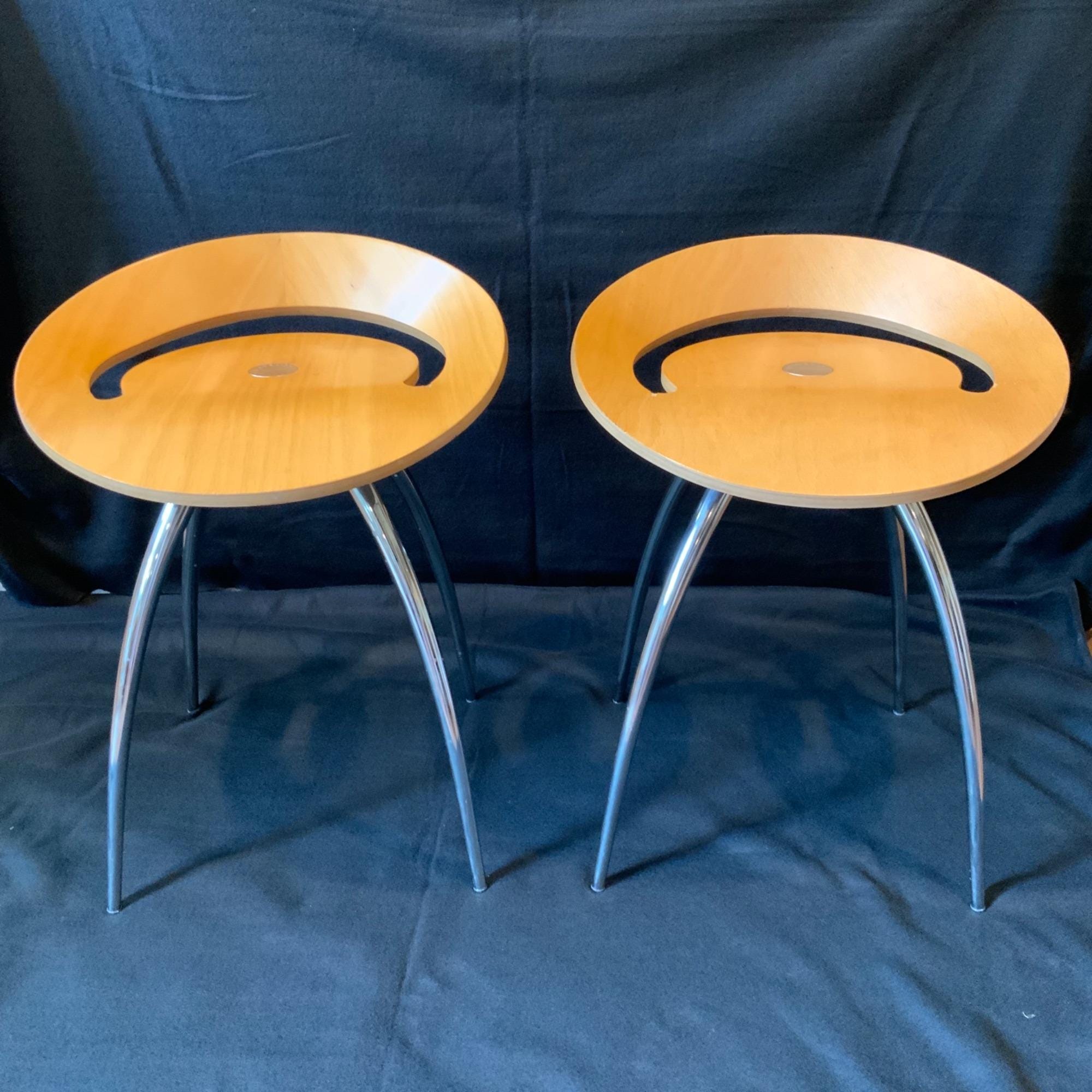 Magis Lyra 2 Chair Height Stools by Design Group Italia Vtg 1994