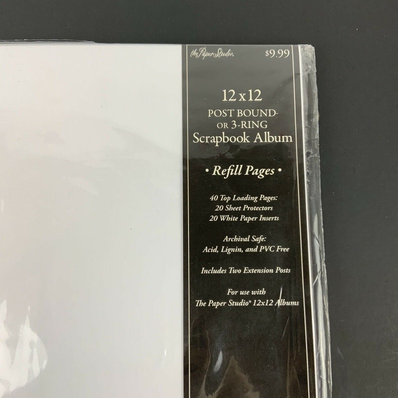 Paper Studio 20 Top Loading 12x12 Scrapbook Refill Pages Postbound or