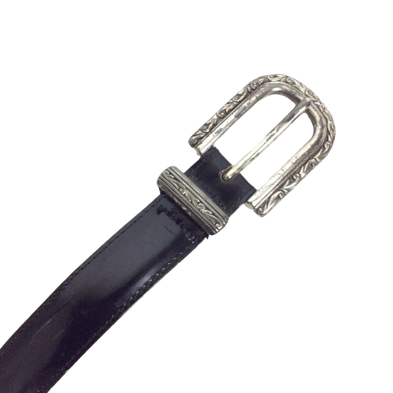 Vintage BRIGHTON Faux Tortoise Links & Black Leather Belt Vintage Brighton Sz S Brown Leather Tortoise Shell Link  main image 4