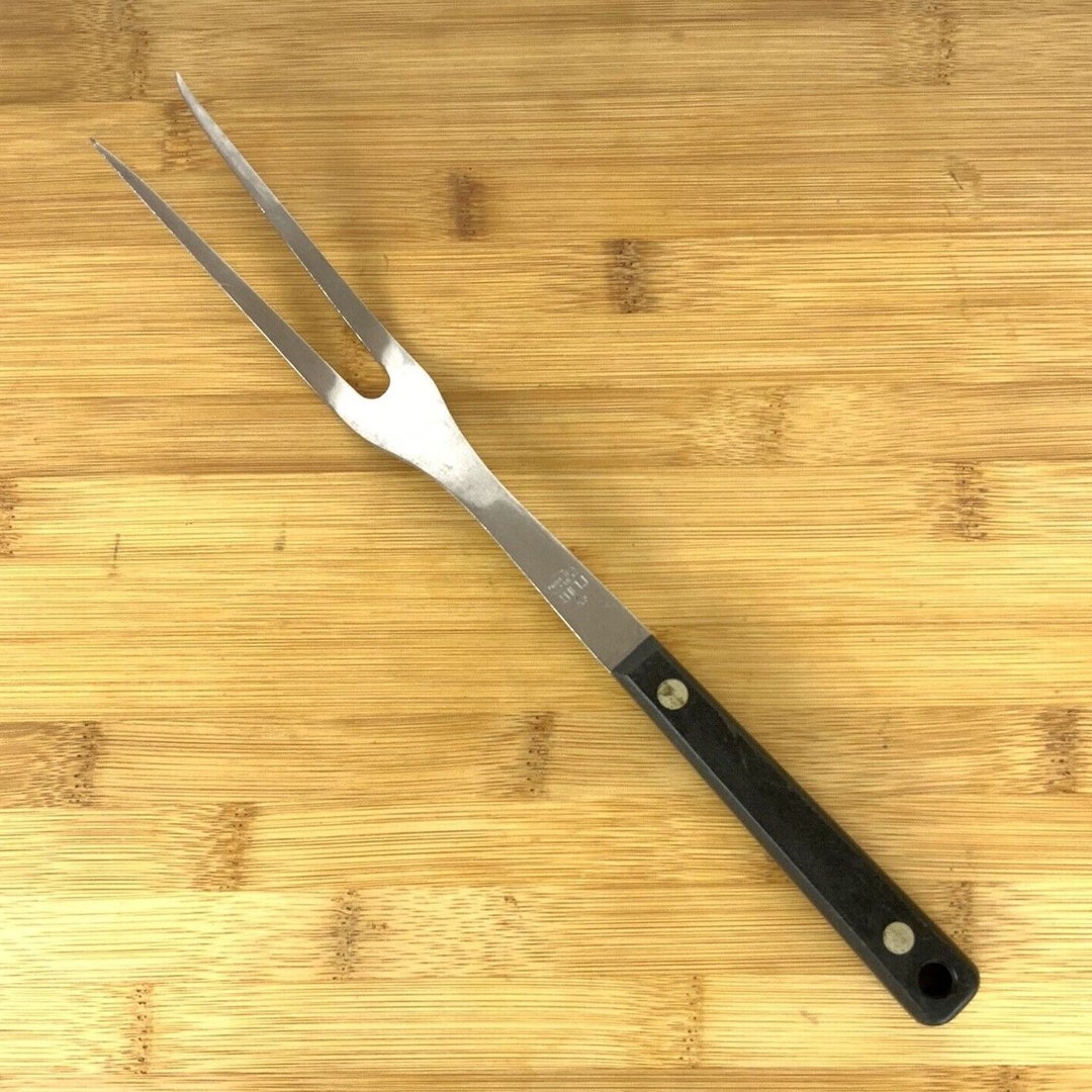 Flint Meat Carving Serving Fork Riveted Handle Vanadium Etsy