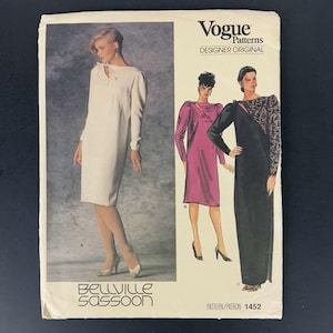 Vogue Bellville Sassoon Dress Size 10 Designer Sewing Pattern 1452 UNCUT