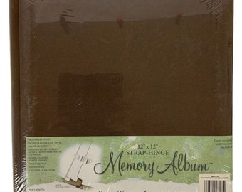 Westrim Crafts Memory Album 12x12 Brown Leatherette Strap Hinge Scrapbook