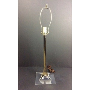 Leviton Table Lamp Chrome Lucite Base Disco Vintage 70s 80s Made In USA NO SHADE