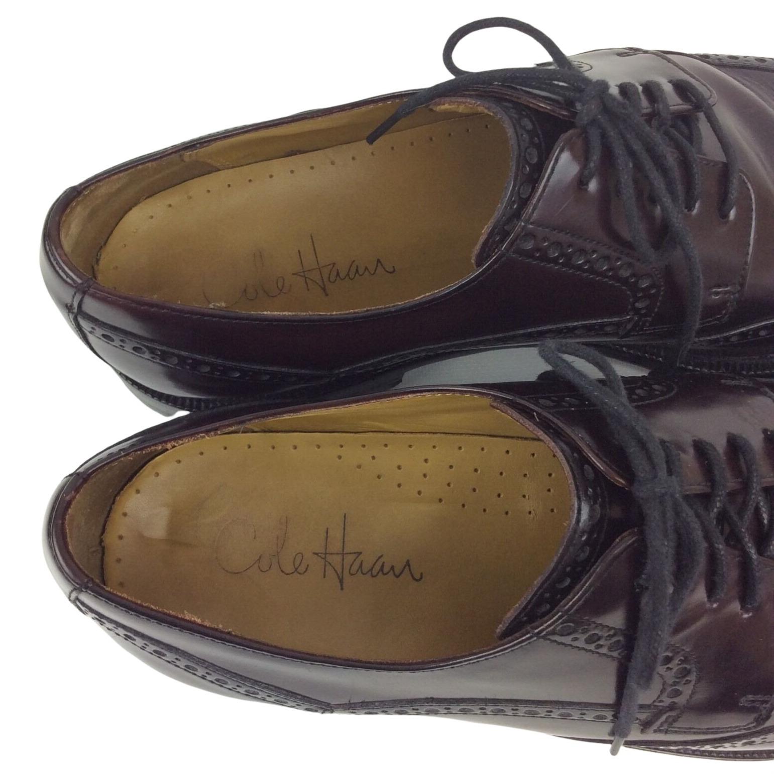 Cole Haan Mens Burgundy Leather Wingtip Oxford Shoes Size 10.5 M Vintage Cole Haan Made in USA Wingtip Oxfords Burgundy  main image 3