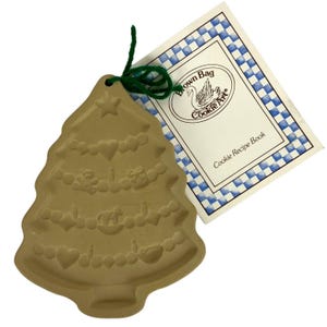 Braune Beutel Cookie Art Weihnachtsbaum Mould 1986 Hill Design mit Rezeptheft