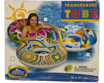 Intex The Wet Set Transparent Pool Tube Float 38 in Colorful Design Clear Panels