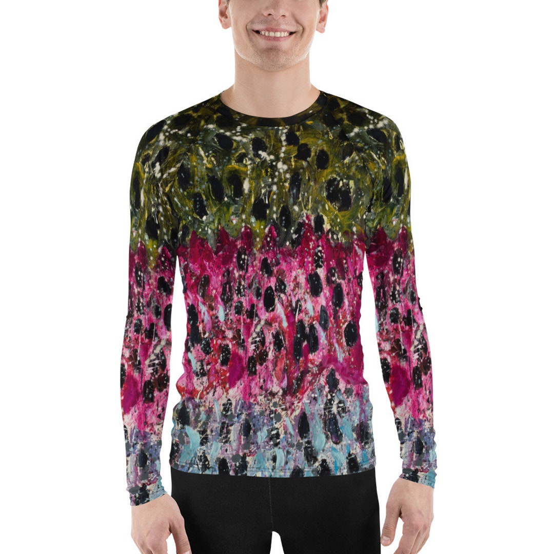 Rusty Contrast Rash Guard Rainbow Men's Rash Guard - Etsy