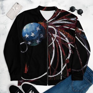 Patriotism Catch It Black Unisex Bomber Jacket