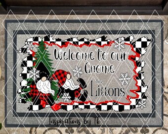 Gnome Welcome Mat | Etsy
