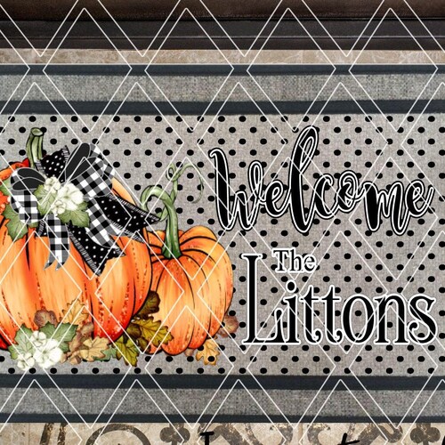 Pumpkin & Bows Fall Doormat Design Autumn Doormat Etsy