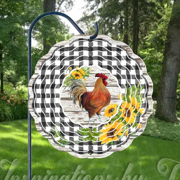 Country Rooster with Sunflowers 10" Spinner Design, Farmhouse Design, Digital Design, Sublimation Download, Printable Artwork Graphic Design