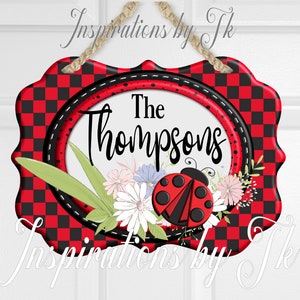 Lady Bug Benelux Design, Spring Door Hanger Design, Ready to Personalize, Digital Design, Sublimation Download, Seaside Sass Design