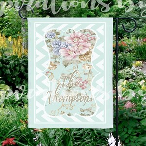 Rose  & Mint Green Trellis Garden Flag, Spring Summer Flag,  Sublimation Download, Printable Artwork, Sublimation Transfer