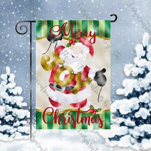 Santa Christmas Garden Flag, Merry Christmas flag, Christmas Joy, Sublimation Design, Printable Artwork, 300 DPI JPEG