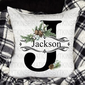 Navidad split carta J sublimación diseño, diseño floral de Navidad, monograma listo, para tazas, almohadas, doormats, etc, sublimación Descargar