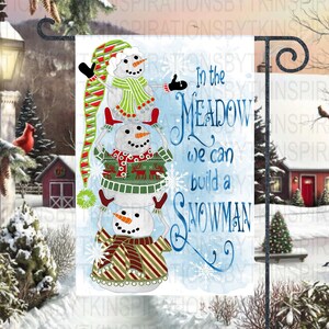 Snowman Whimsical Christmas Design ,In the Meadow We Can Build a Snowman Design, 13x19, Sublimation Designs, Printable Artwork