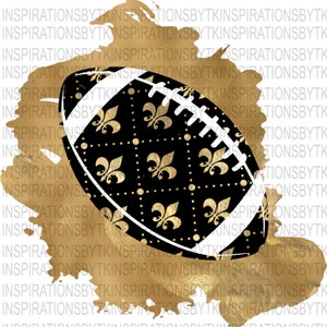 Saints Colors Fleur De Lis Football Sublimation Design, Football Design, Black & Gold, Sublimation Designs, Sublimation