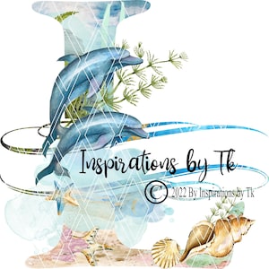 Letra L Dolphin Beach Design, Alphabet Beach Design, Ocean Design, Golfinhos, Tartarugas Marinhas, Oceano, Download por Sublimação, Design Digital