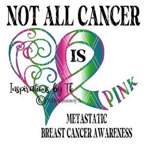 Metastatic Breast Cancer Awareness Ribbon Design, Elegant Breast Cancer Awareness Design, Digital Design, Sublimation Download