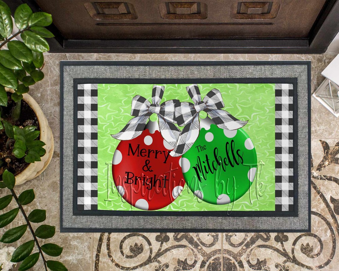 Ornament Christmas Doormat Design, Christmas Ornaments, Buffalo Plaid
