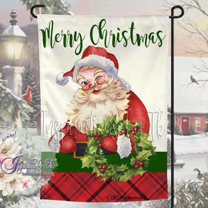 Santa Merry Christmas Garden Flag Design, Santa Flag, Christmas Design, Sublimation Design, Printable Artwork, Sublimation, Digital Design